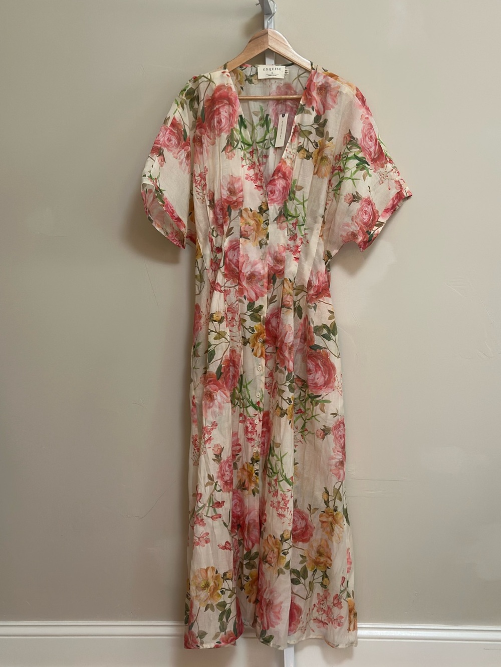 Exquise for Anthropologie Azaleay Floral Maxi Dress XL NWT Tencel Garden Party